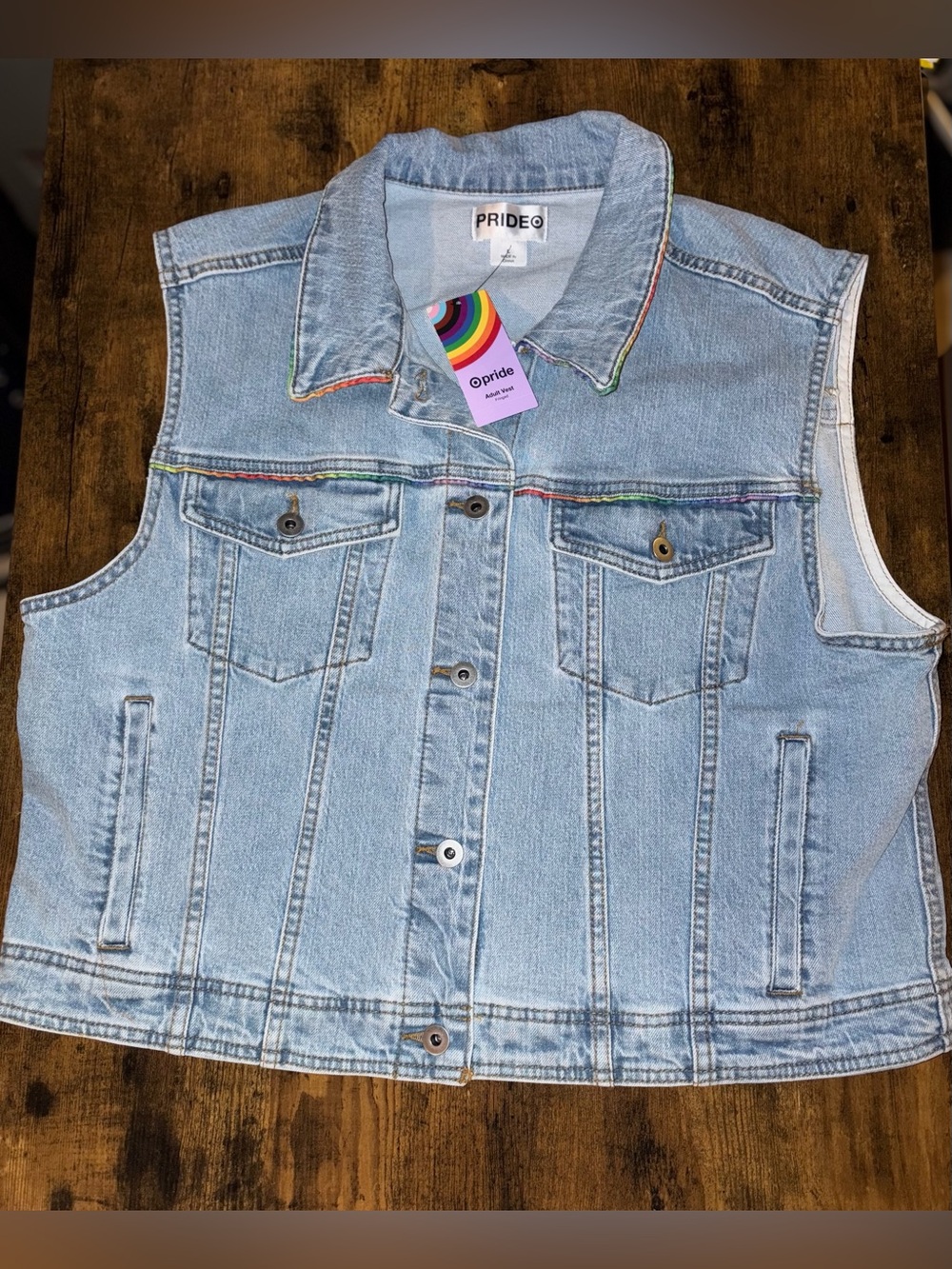 official Pride Adult Vest - Light Blue Denim from Target's PRIDE collection